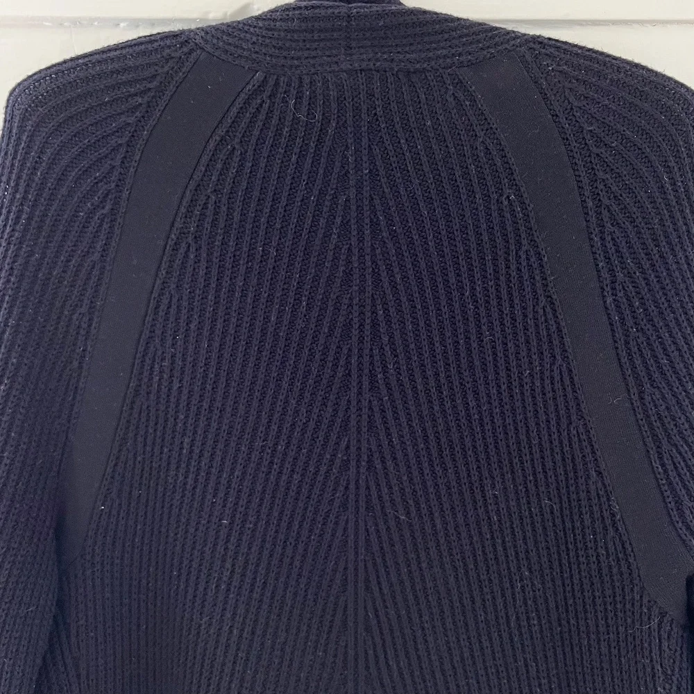 Vince navy blue shawl collar cotton cardigan - Picture 2 of 8